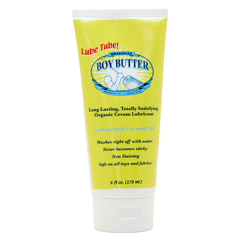 Boy Butter Premium Silicone Lubricant 6oz tube for long-lasting smooth glide and enhanced comfort