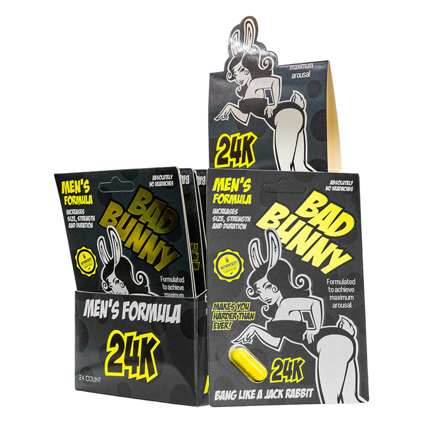 Bad Bunny Male Enhancer – Display of 24 Capsules | Energy & Libido Booster