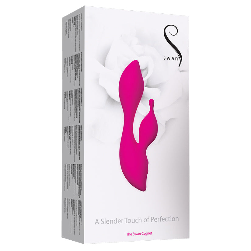 Swan Cygnet Pink compact clitoral vibrator, elegant body-safe pleasure toy