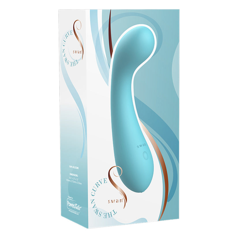 Swan Curve teal curved silicone vibrator