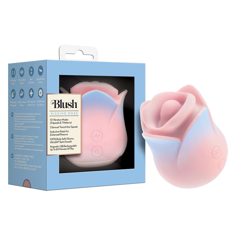 Blush Kissing Rose Vibrator – Pink Rose Clitoral Stimulator for Intense Pleasure