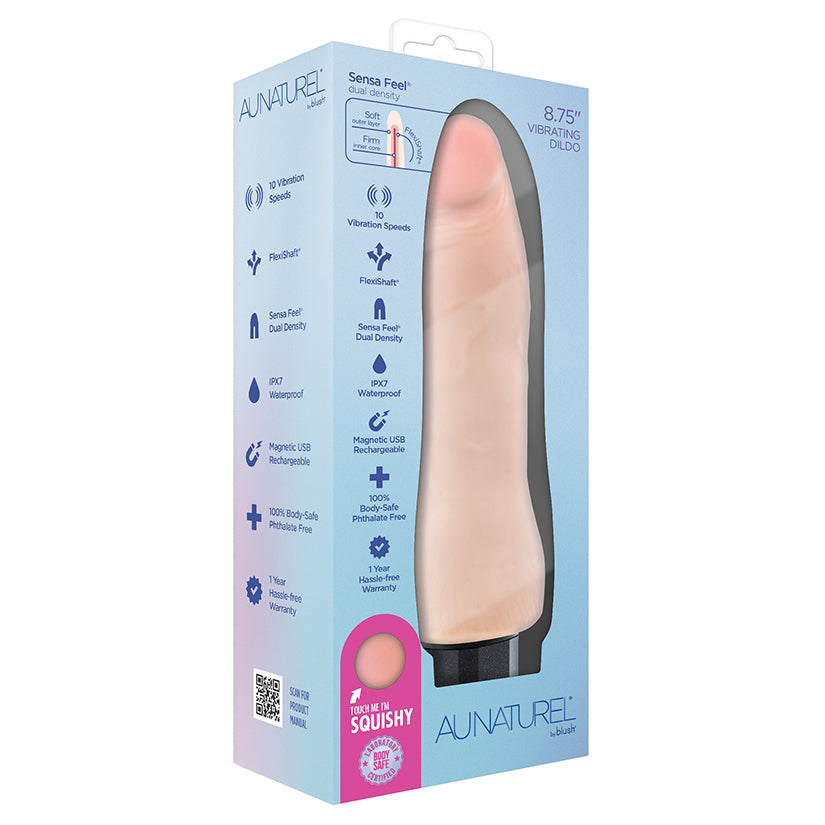 Au Naturel Vanilla Ice – Tan | 8.75″ Dual-Density Flexible G-Spot Vibrator