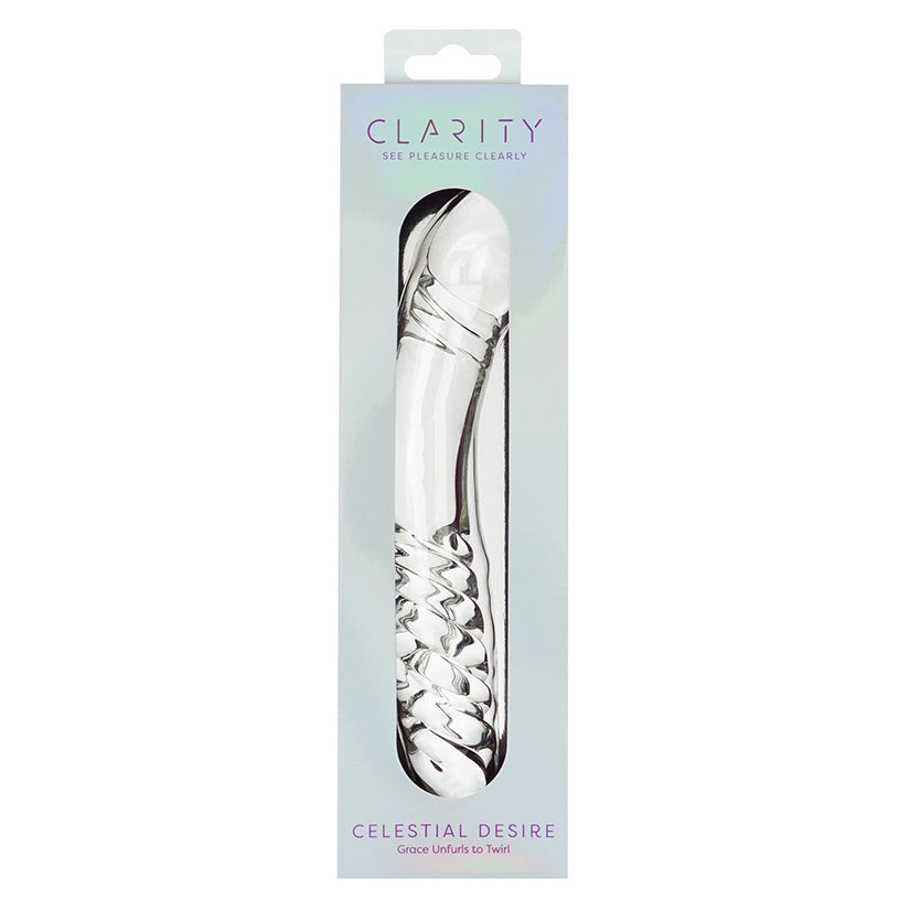 Clarity Glass Dildo Celestial Desire curved glass pleasure wand