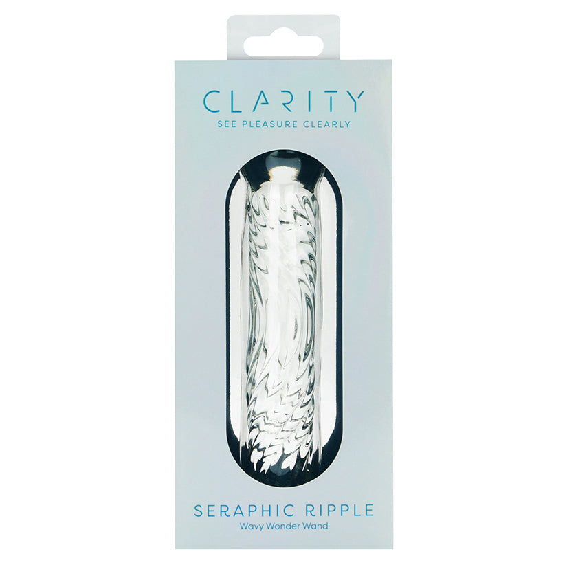 Clarity Glass Dildo Seraphic Ripple textured glass pleasure wand