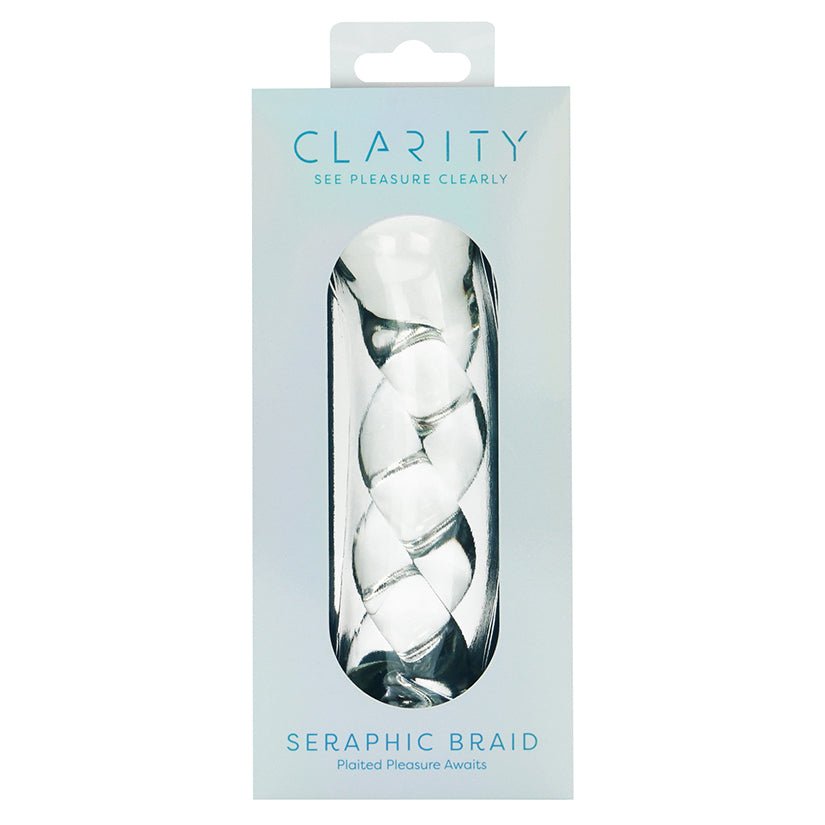 Clarity glass dildo Seraphic Braid textured glass toy