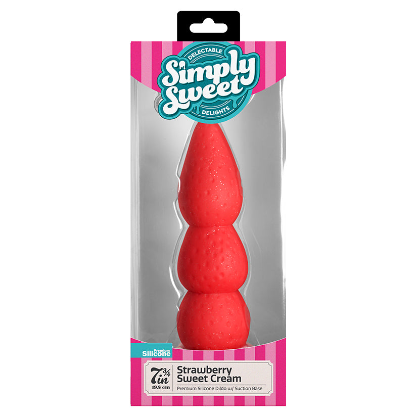 Simply Sweet Strawberry Sweet Cream silicone dildo