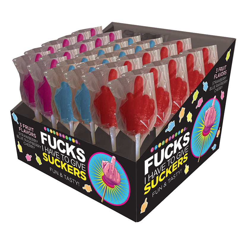 Last Fuck Lollipops Display of 30, funny adult novelty lollipop bulk display