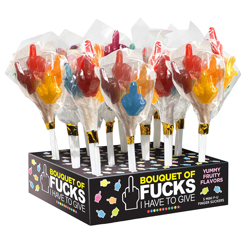 Last Fuck Lollipops Bouquet Display of 12, funny adult novelty lollipop bouquet