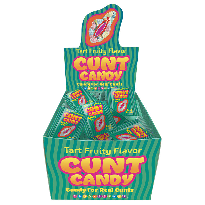 Cunt Candy counter display of 100 bags of 5