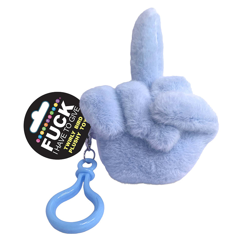 Fucks to Give Twirly Bird plushie keychain Blue