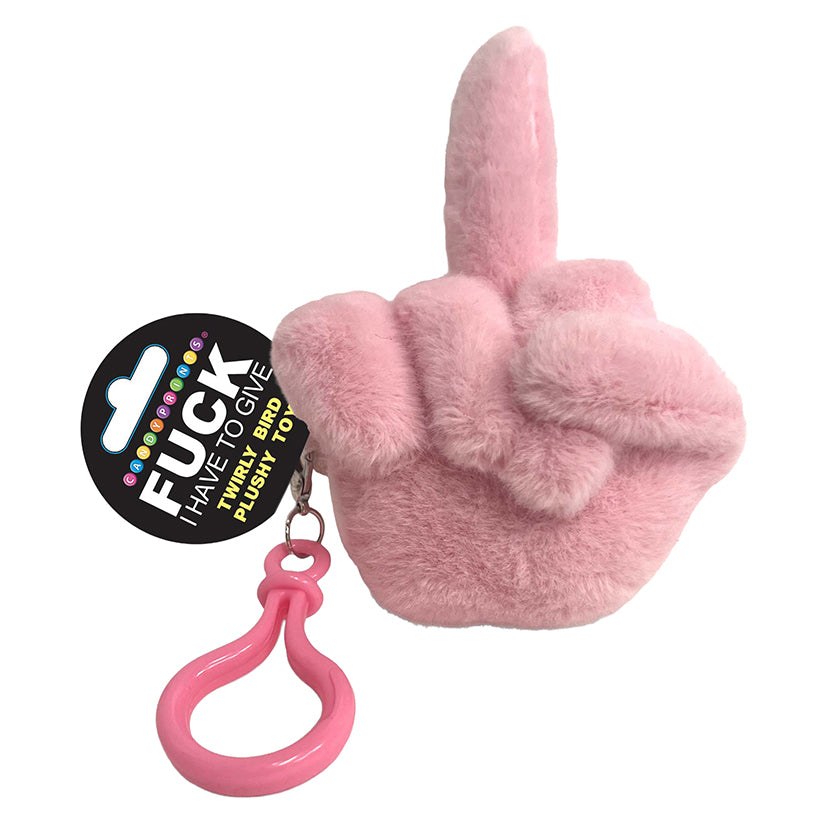 Fucks to Give Twirly Bird plushie keychain Pink