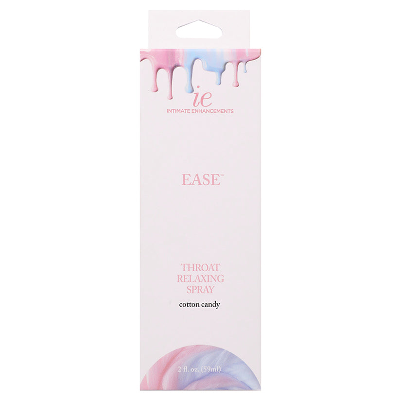 Intimate Enhancements Ease Throat Relaxing Spray Cotton Candy 2oz bottle, sweet flavored oral comfort and relaxing spray