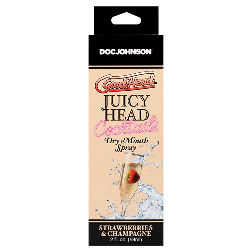 GoodHead Juicy Head Cocktails Strawberries Dry Mouth Spray 2oz with sweet strawberry-themed packaging for fresh kissable breath.