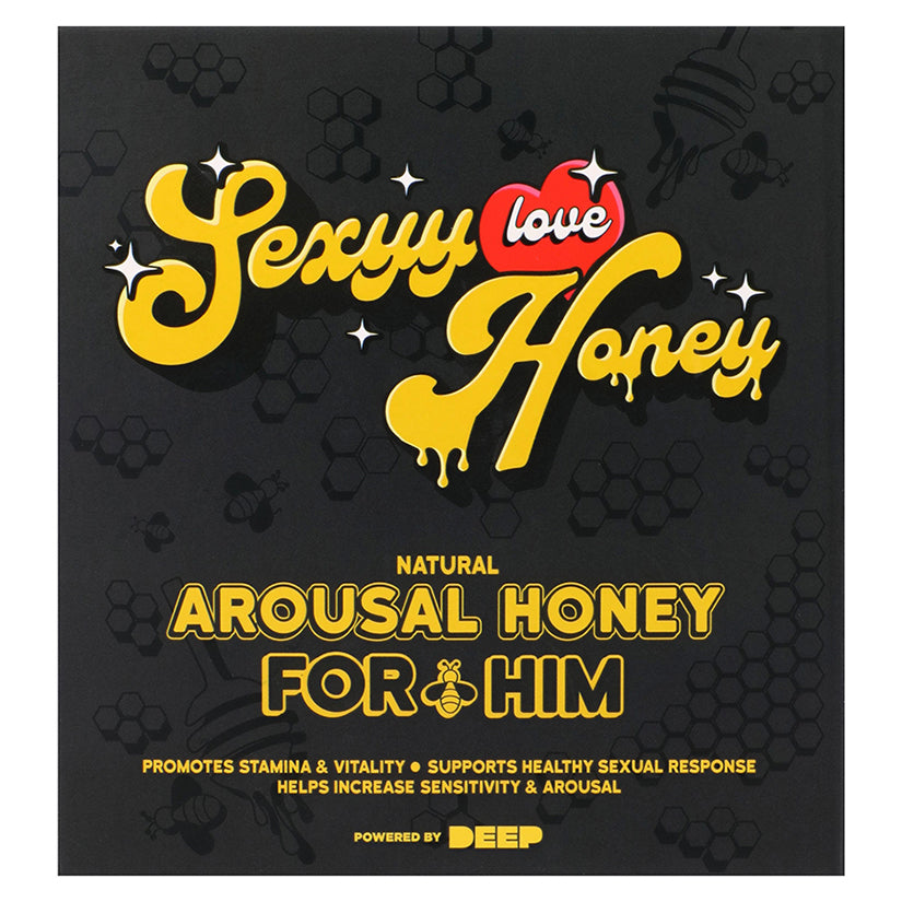Sexyy Red His Natural Arousal Honey retail display box containing 12 individual packets with bold, attractive packaging.