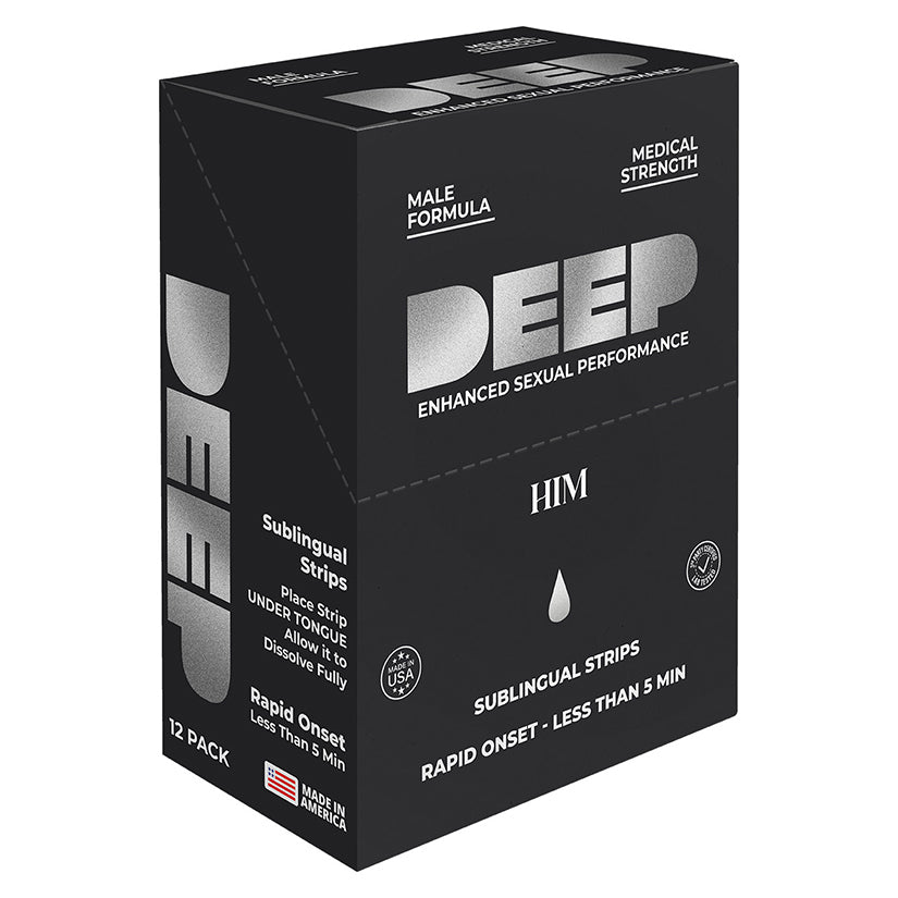 Deep For Him stands out through discreet convenience, quick-dissolve technology, and retail-focused packaging that performs exceptionally well in adult novelty stores and online intimacy shops.