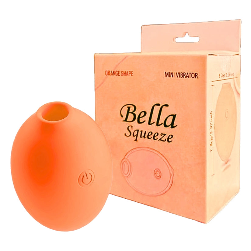 Bella Squeeze Orange Shaped Mini Vibrator, cute compact clitoral pleasure toy