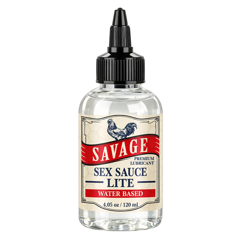 Savage Sex Sauce Lite 4.05oz water-based lubricant bottle