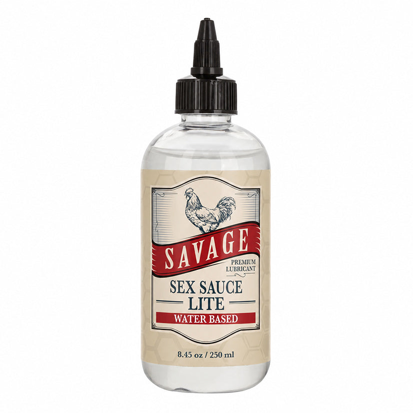 Savage Sex Sauce Lite 8.45oz water-based lubricant bottle