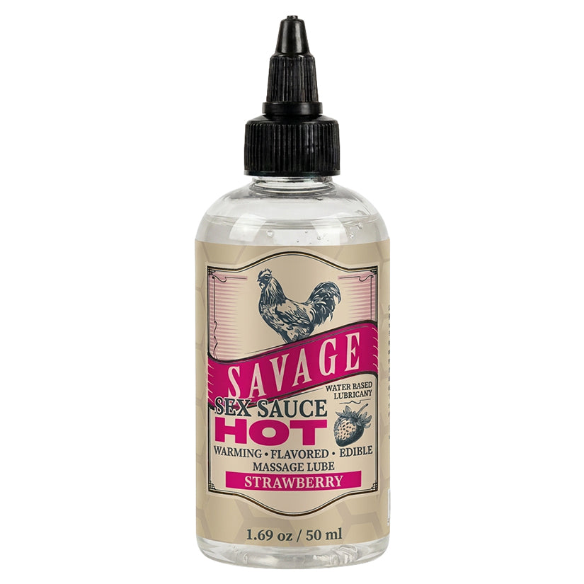 Savage Sex Sauce Hot Strawberry 1.69oz bottle