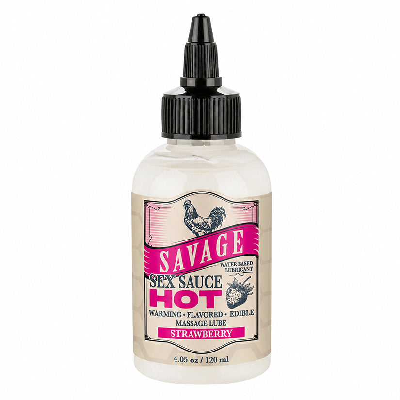 Savage Sex Sauce Hot Strawberry 4.05oz bottle