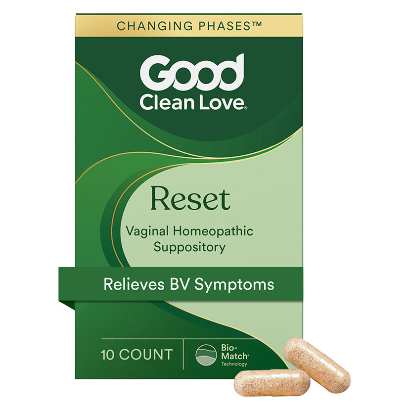 Good Clean Love Reset Vaginal Suppository, natural pH balance intimate wellness product