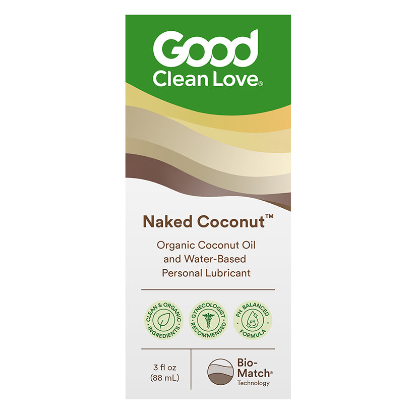 Good Clean Love Naked Coconut Lubricant 3oz, natural coconut based intimate lubricant