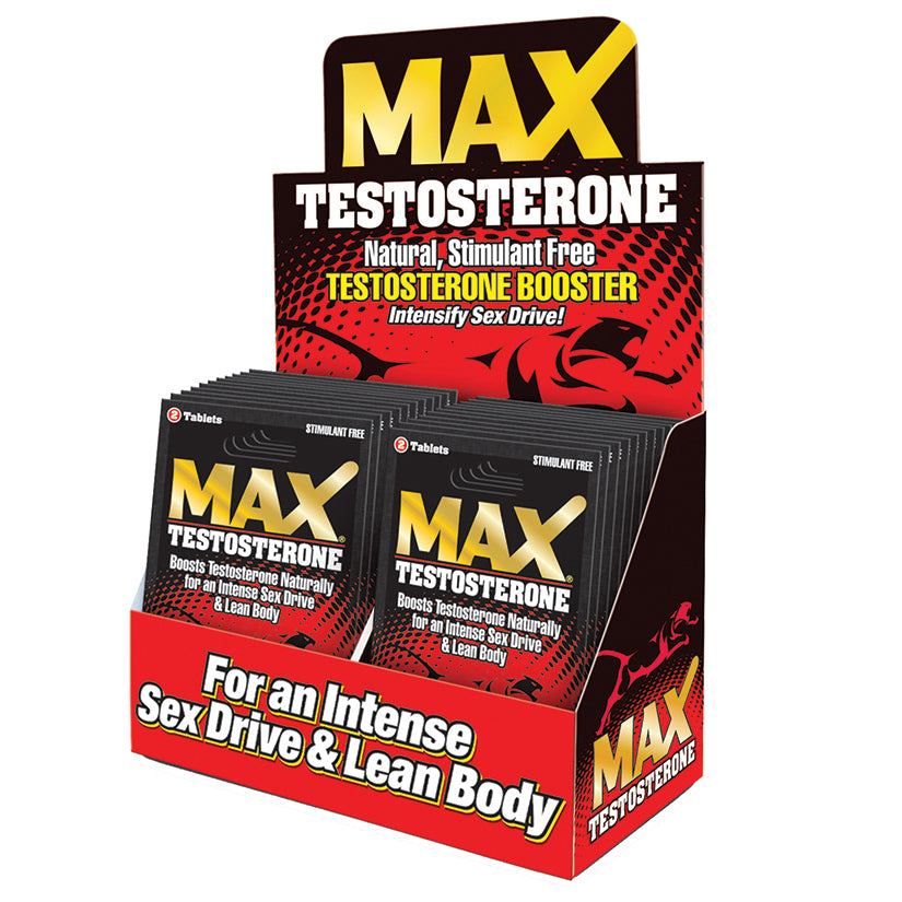 MAX Testosterone Single Pack Display of 24 | Enhance Wellness & Pleasure – Shop Now