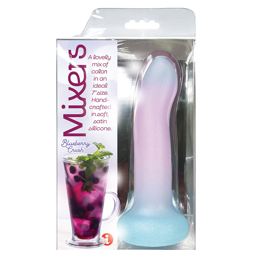 Mixers Blueberry Crush flavored dildo in realistic shape and size, body-safe silicone toy with sweet blueberry theme