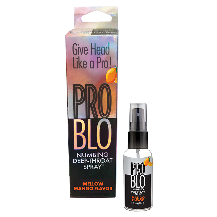 Problo Deep Throat Spray Mango 1oz bottle, flavored oral pleasure and comfort spray