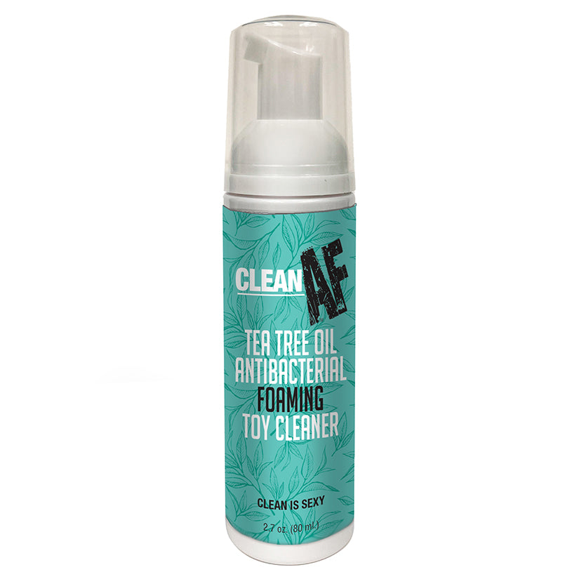 Clean AF Foaming Toy Cleaner Tea Tree 2.75oz spray bottle, natural antibacterial sex toy cleaner