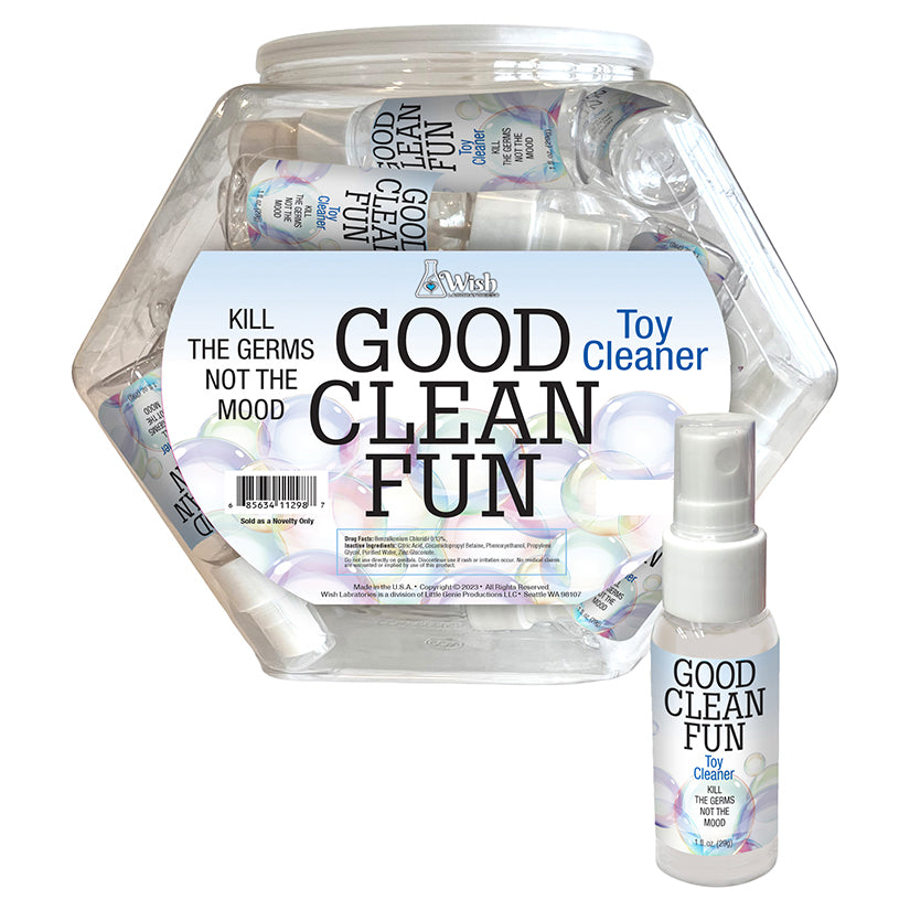 Good Clean Fun Unscented Toy Cleaner 1oz single-use packets in bulk bowl of 36, body-safe sex toy disinfectant
