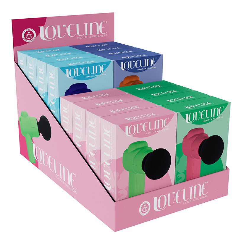 Loveline MicroBoost Massager Display of 16 – Compact Rechargeable Vibrators (Assorted Colors)