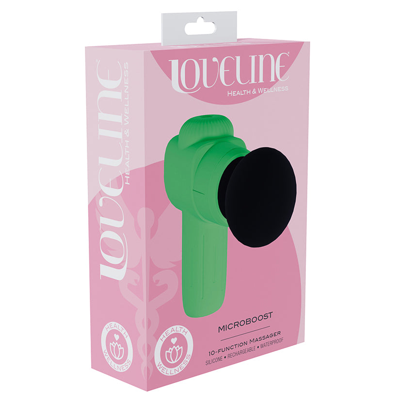 Loveline MicroBoost Massager – Compact Green Rechargeable Vibrator
