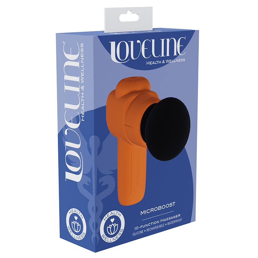 Loveline MicroBoost Massager – Compact Orange Rechargeable Vibrator