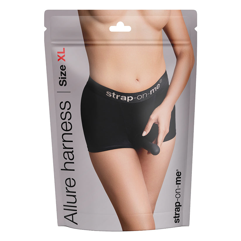 Strap-On-Me Allure black XL high-waist boxer lingerie harness