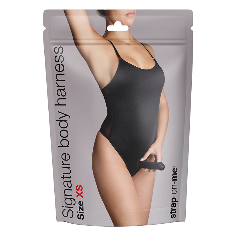 Black Strap-On-Me Signature Body Harness lingerie strap-on bodysuit size XS