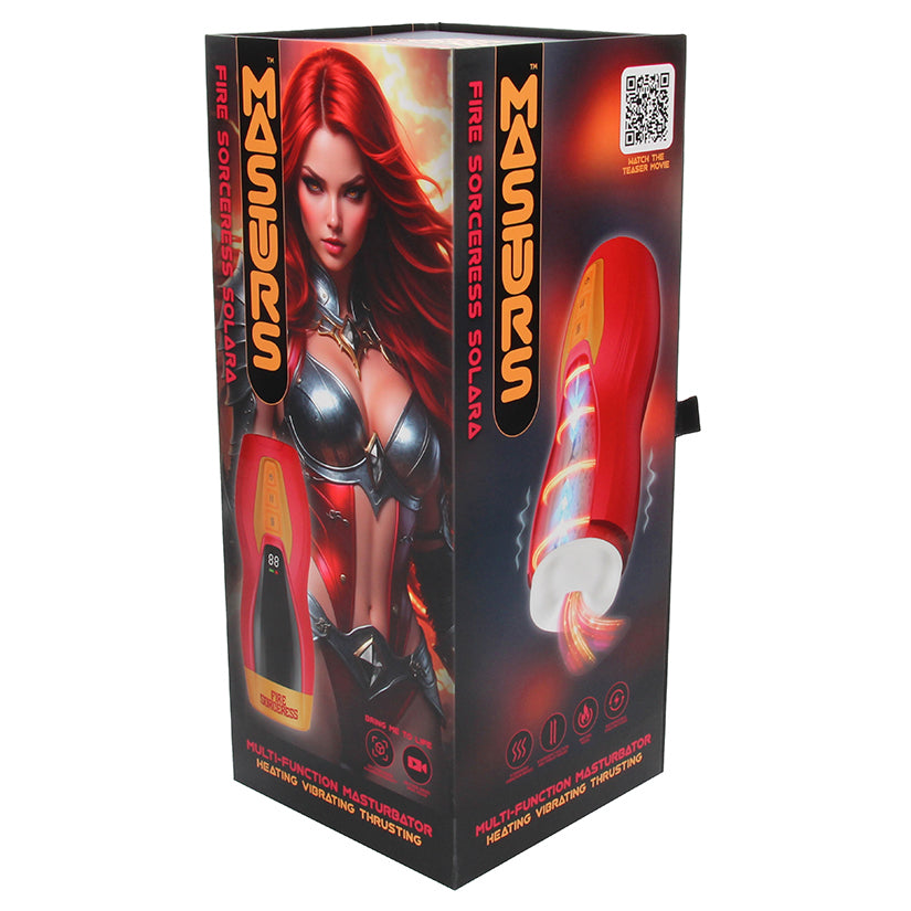 Masturs Solara Fire Sorceress Multi Function Masturbator, fantasy fire sorceress themed realistic male stroker