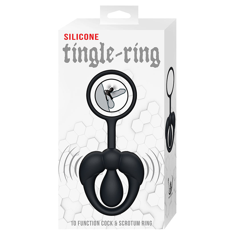 Silicone Tingle Ring black textured cock ring
