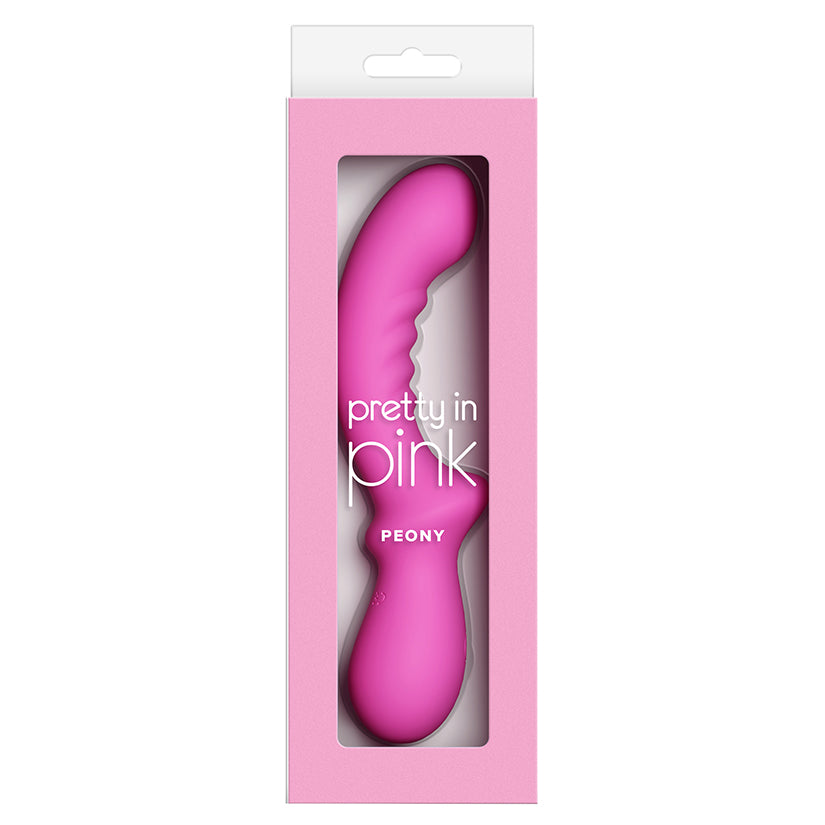 Pretty in Pink Peony slim pink silicone vibrator