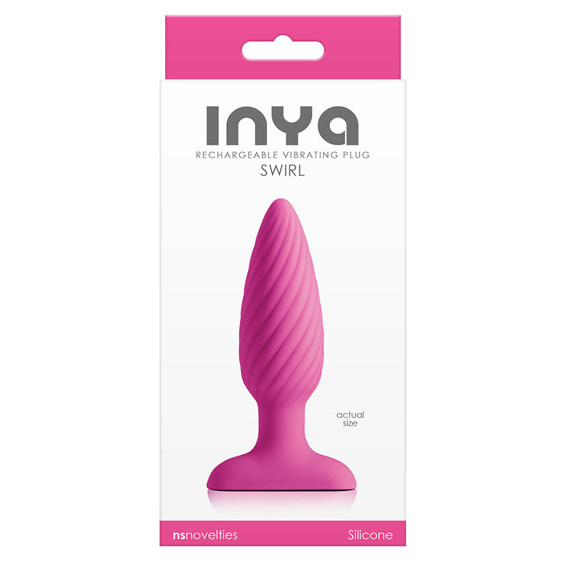 Inya Swirl pink silicone spiral textured plug with flared base