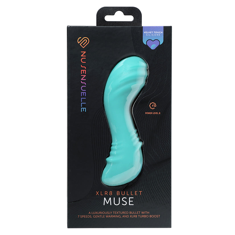 Sensuelle Muse XLR8 Bullet Vibrator in Heat Blue, powerful rechargeable mini bullet for clitoral and external pleasure