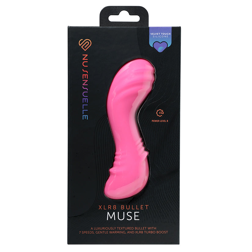 Sensuelle Muse XLR8 Bullet Vibrator in Heat Pink, powerful rechargeable mini bullet for pinpoint pleasure