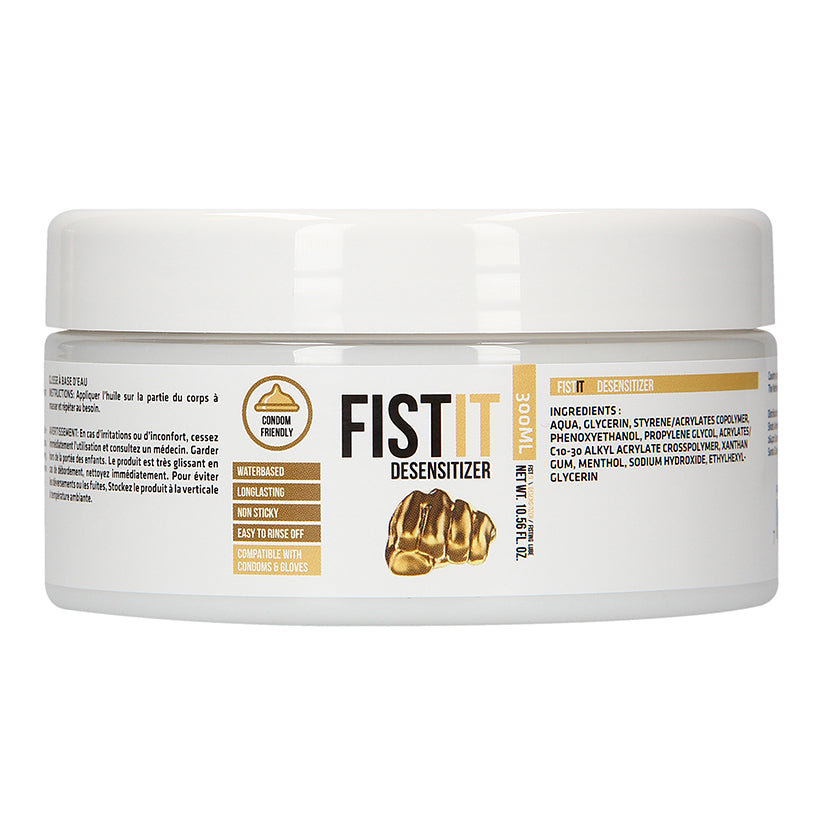 Fist It Desensitizer Water Based Lubricant 10.56oz jar, mild numbing intimate lubricant