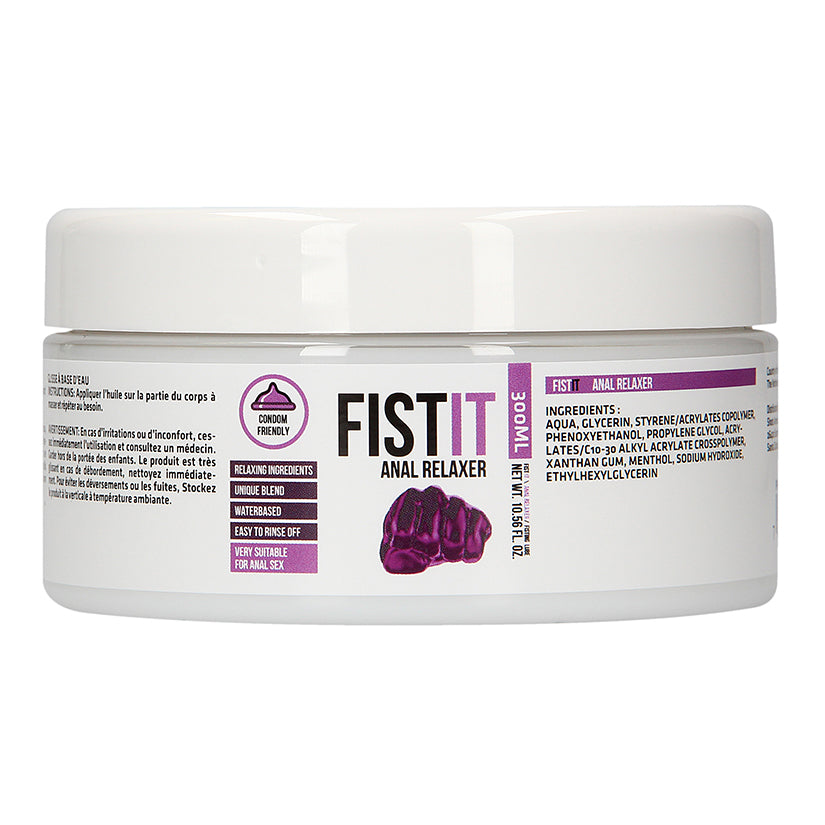 Fist It Anal Relaxer Water Based Lubricant 10.56oz jar, gentle relaxing formula for comfortable anal play