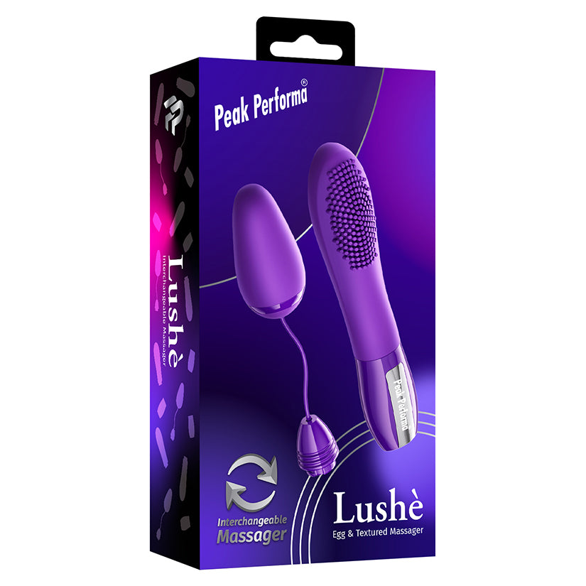 Peak Performa Lushe Purple interchangeable egg and textured massager