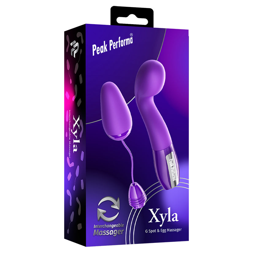 Peak Performa Xyla Purple interchangeable G-spot and egg massager