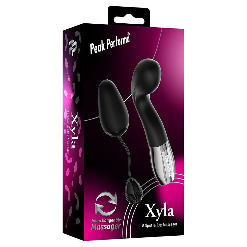 Peak Performa Xyla Black interchangeable G-spot and egg massager