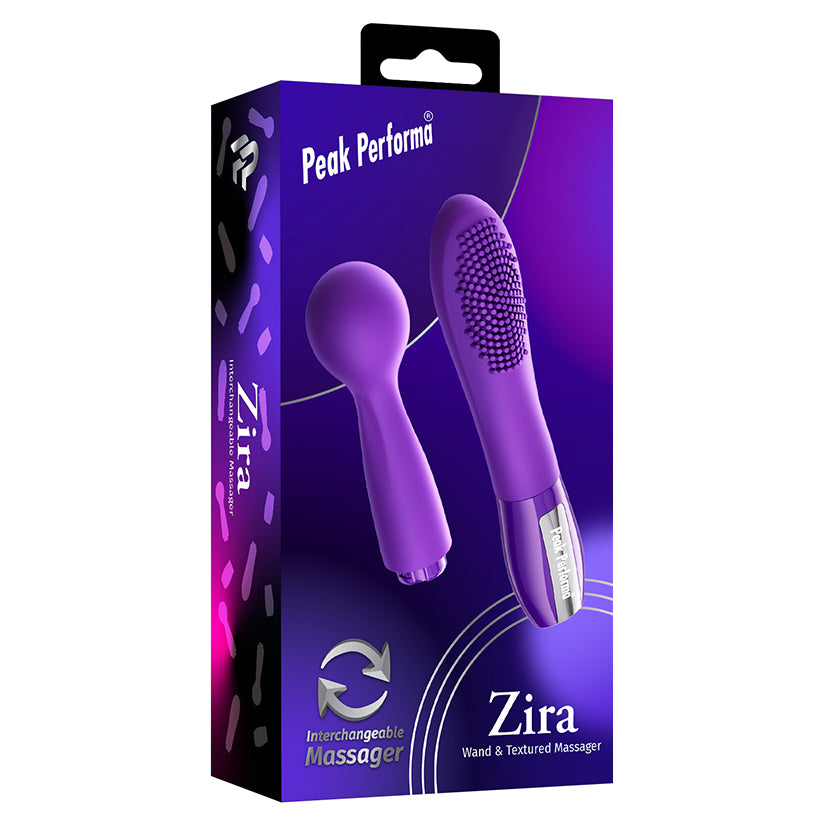 Peak Performa Zira Purple interchangeable wand and textured massager