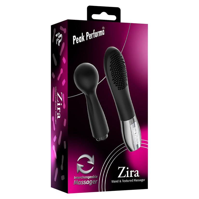 Peak Performa Zira Black interchangeable wand and textured massager