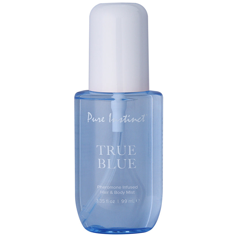 Pure Instinct True Blue pheromone hair and body mist bottle 3.35oz